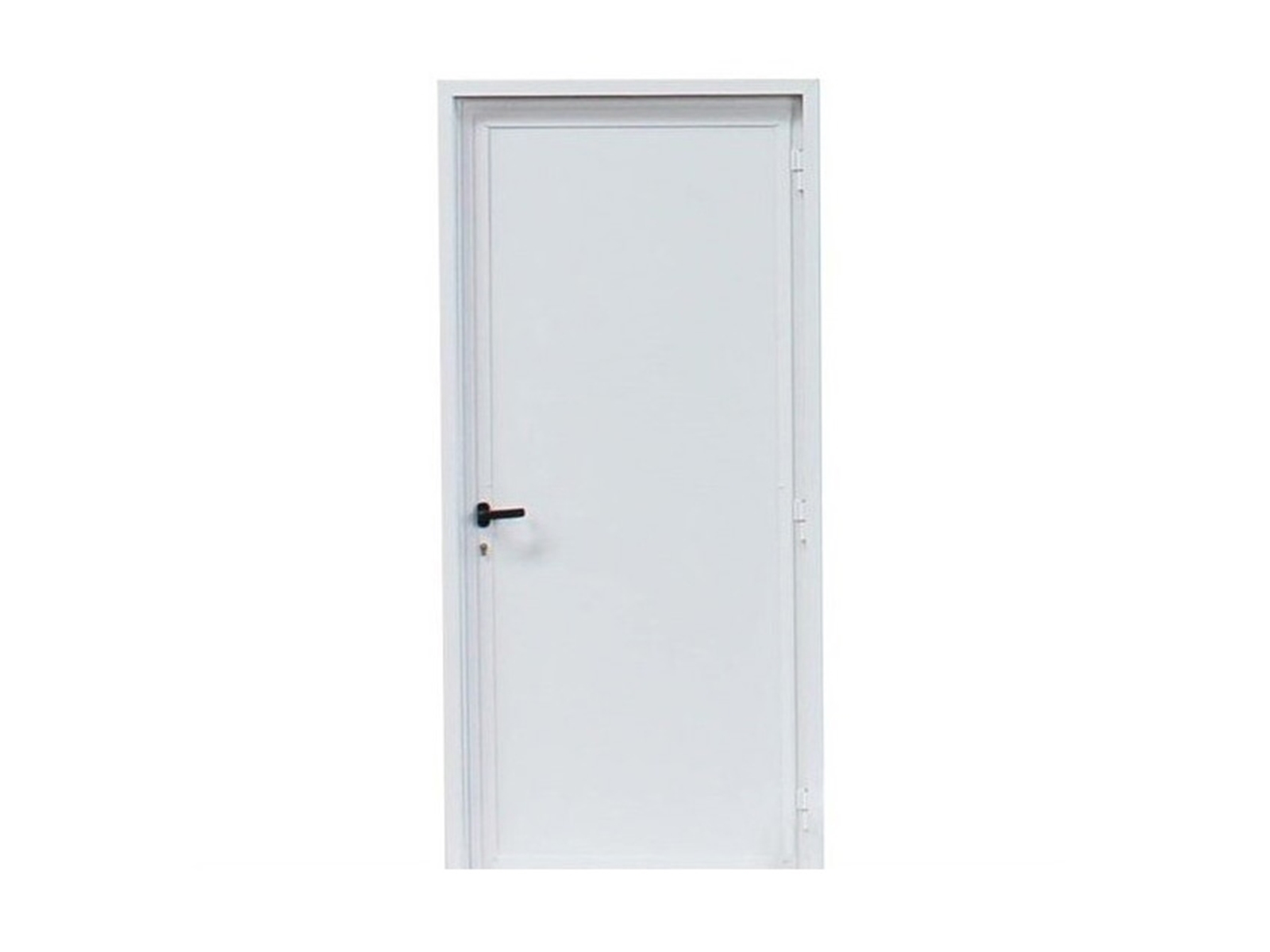 Aluminium loopdeur met kozijn, DIN Rechts buitendraaiend, zuiver wit (±RAL 9010), 2015x980mm