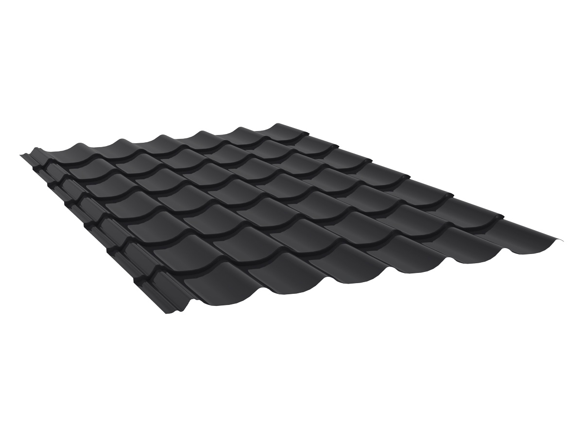 Stalen dakpan profielplaat, 24-183-1100, 0.45mm, SP25 (Wrinkle) Zwart Mat (±RAL 9005) (Gelegenheidspartij zonder garantie)