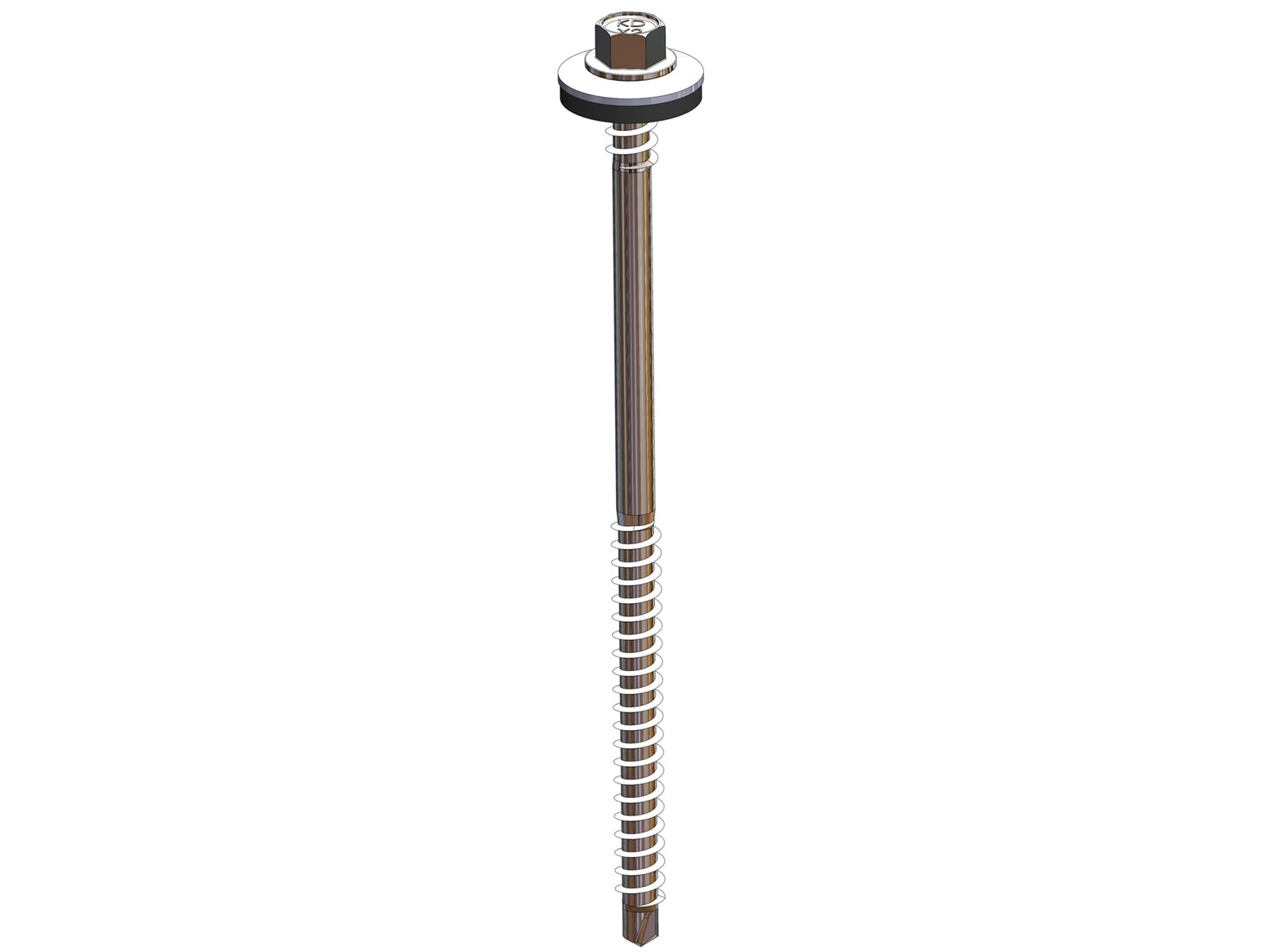 RVS sandwichpaneelschroef, 5/16, RAL 9005 Mat, 7.0/6.5x145mm (100 stuks)