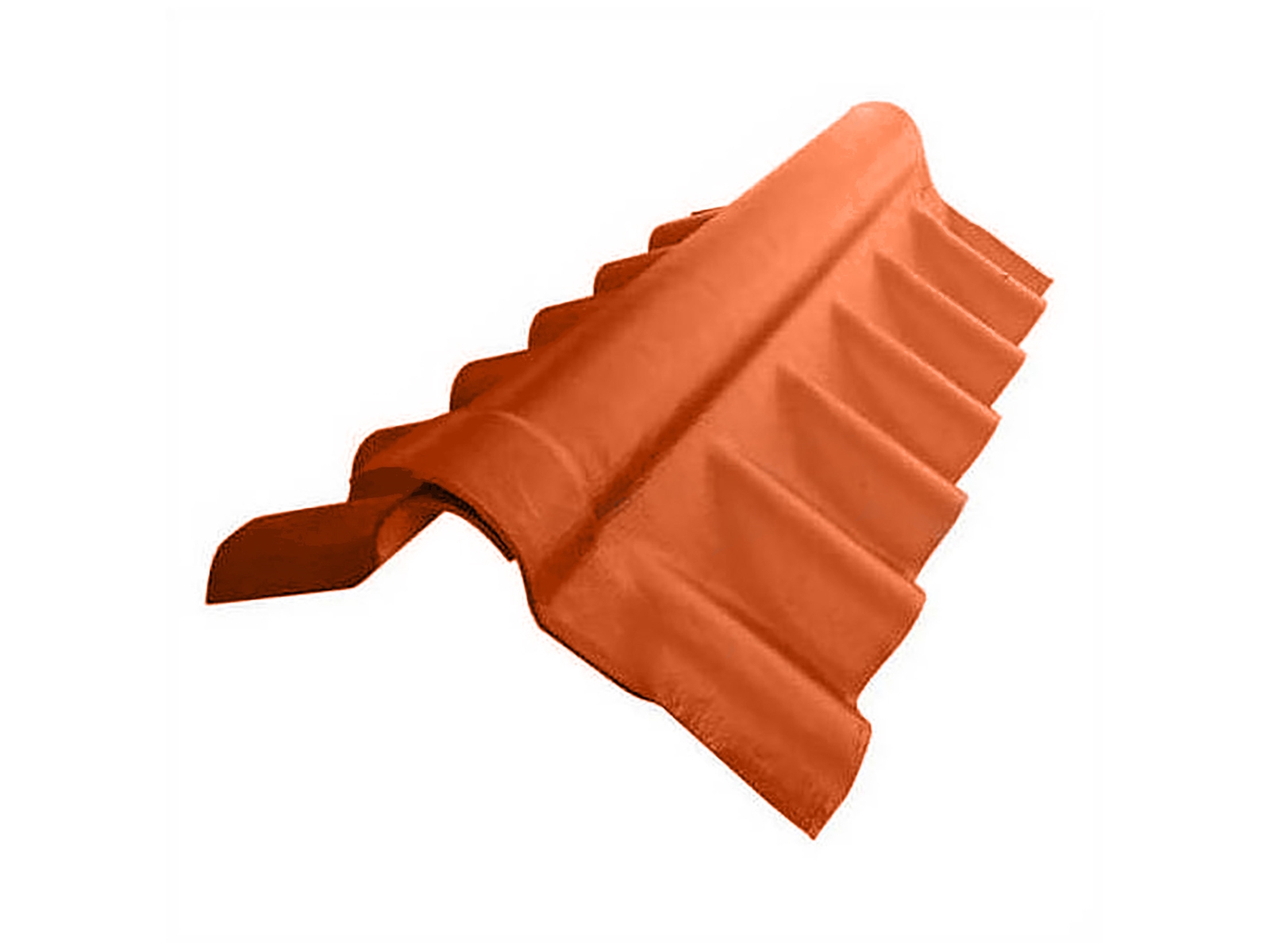 Humanit + Eternit Ecolor vezelcement scharniernok, golf, 2-delig, Baksteenrood, 1100mm (Per stel)