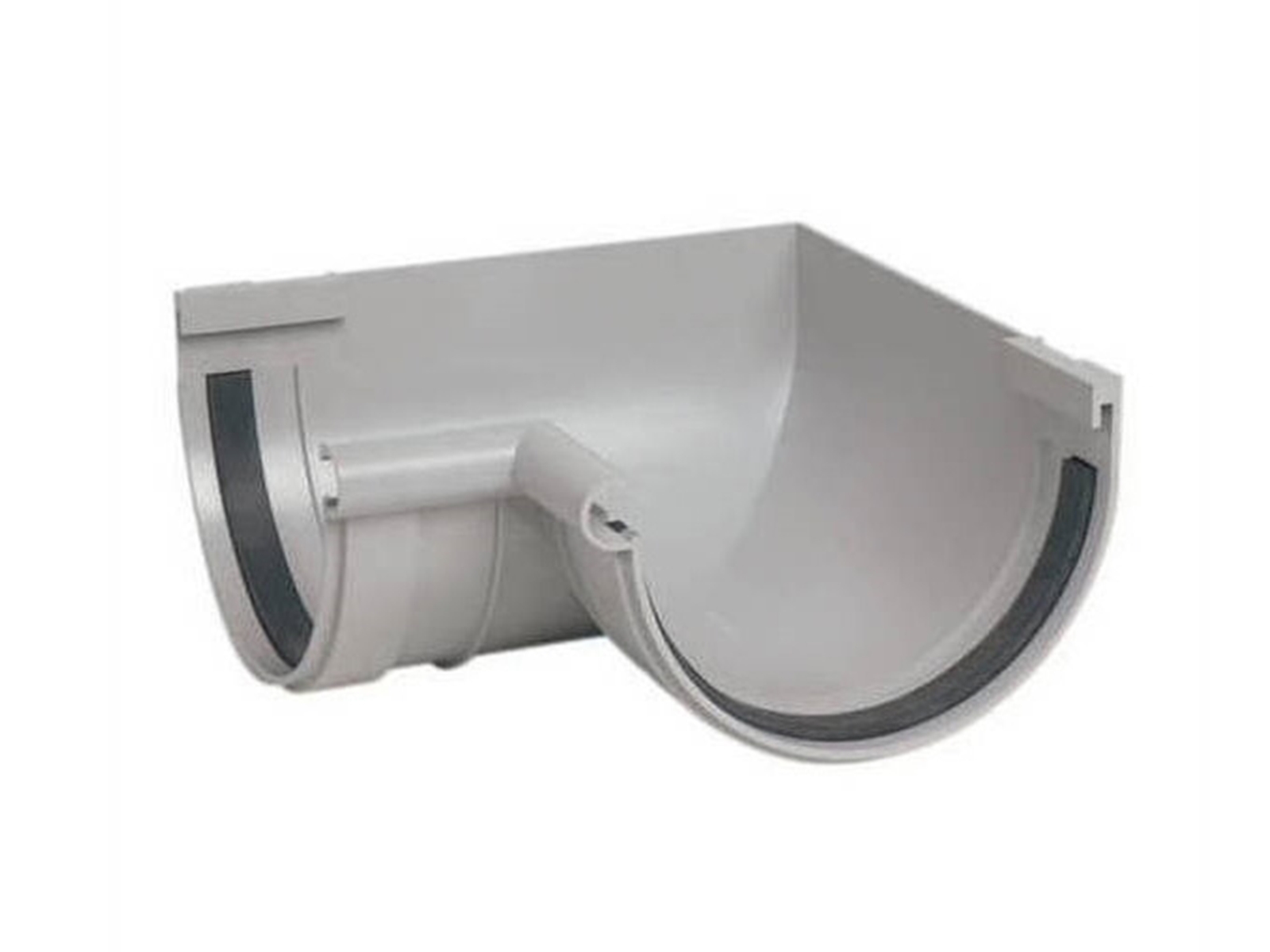 Nicoll PVC binnenhoek, 90°, tbv. goot 170mm, Lichtgrijs (± RAL 7035)