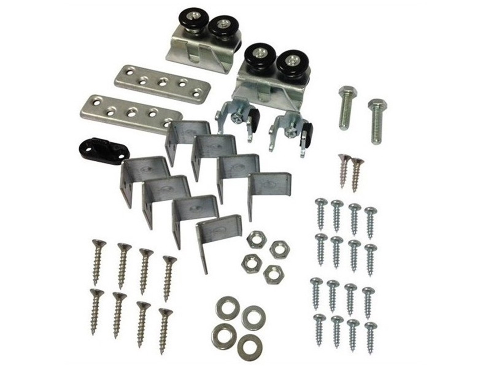 ROB garnituurset, tbv. type 110, (8 hoeken, 2 looprollen, 2 eindstop, 1 geleider, bevestigingsmateriaal)