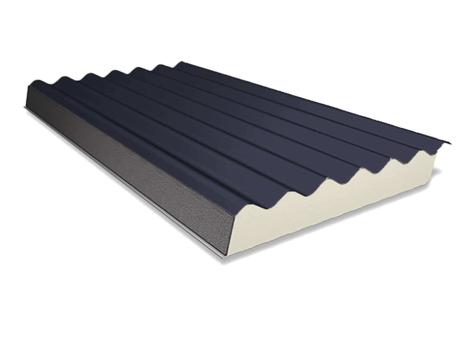 SAB PIR sandwichpaneel, D SL, 43/83mm, HPS200 Ultra Antraciet (±RAL 7016) (pakket met 2 lengtes à 16 stuks)