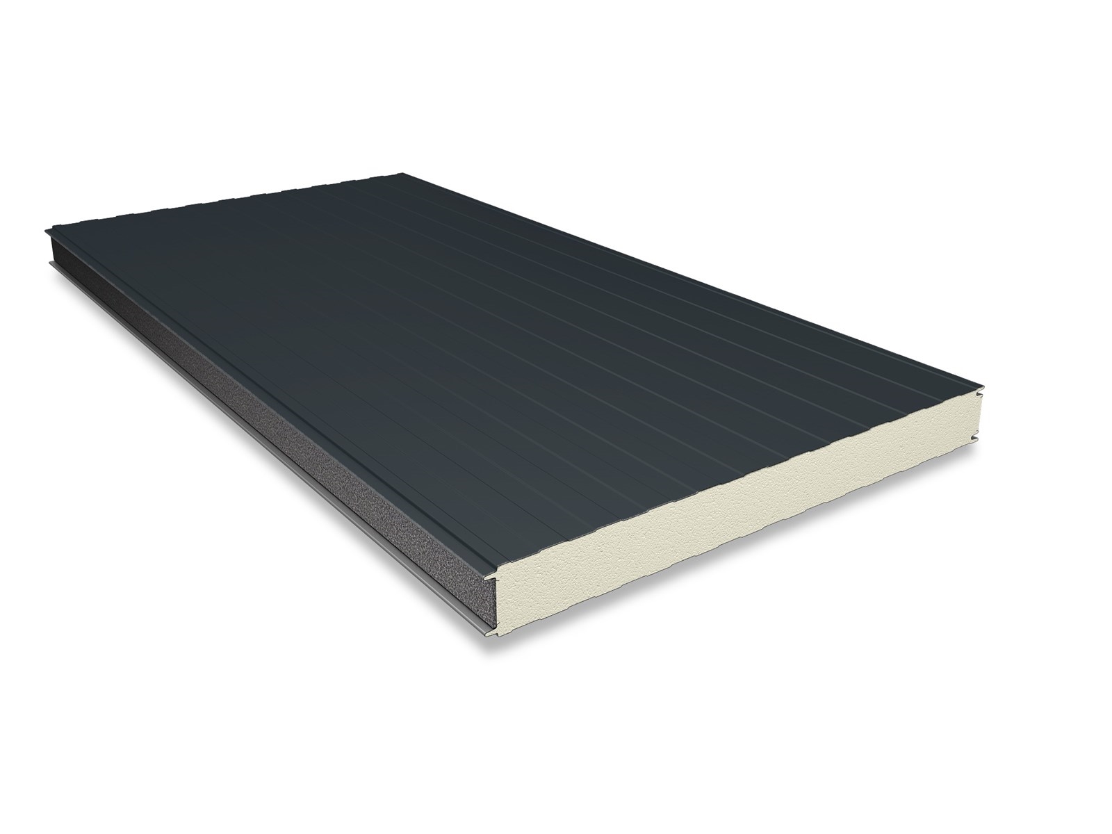 SAB PIR sandwichpaneel, W, 80mm, SDP50 Antraciet (±RAL 7016), 4000mm (pakket à 4 stuks)