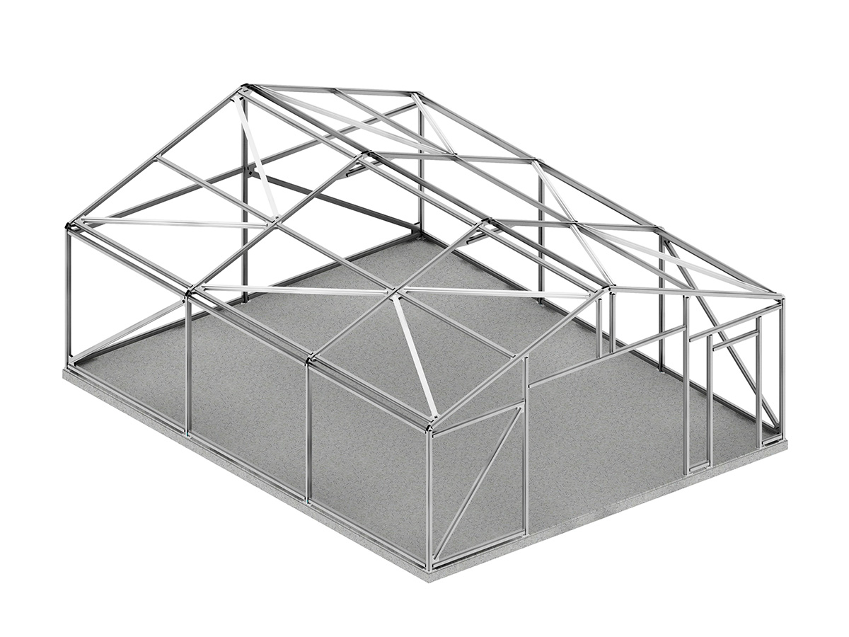 Skellet® modulaire staalconstructie voor loods, 10x8x2.8m (Vergunningsvrij)