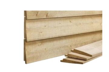 NE-vuren Zweeds rabat houten plank (bevelsiding), ±10/25x195mm, fijnbezaagd, geïmpregneerd