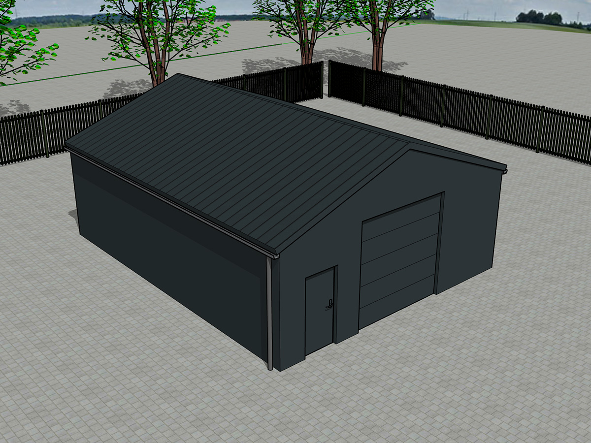 Loods geïsoleerd, 8x10 meter, vergunningsvrij (bouwpakket)