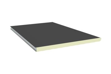 Lattonedil zichtbaar PUR sandwichpaneel wand, Micro-rib, 40mm, 1-zijdig SP25 Antraciet (&plusmn;RAL 7016) 