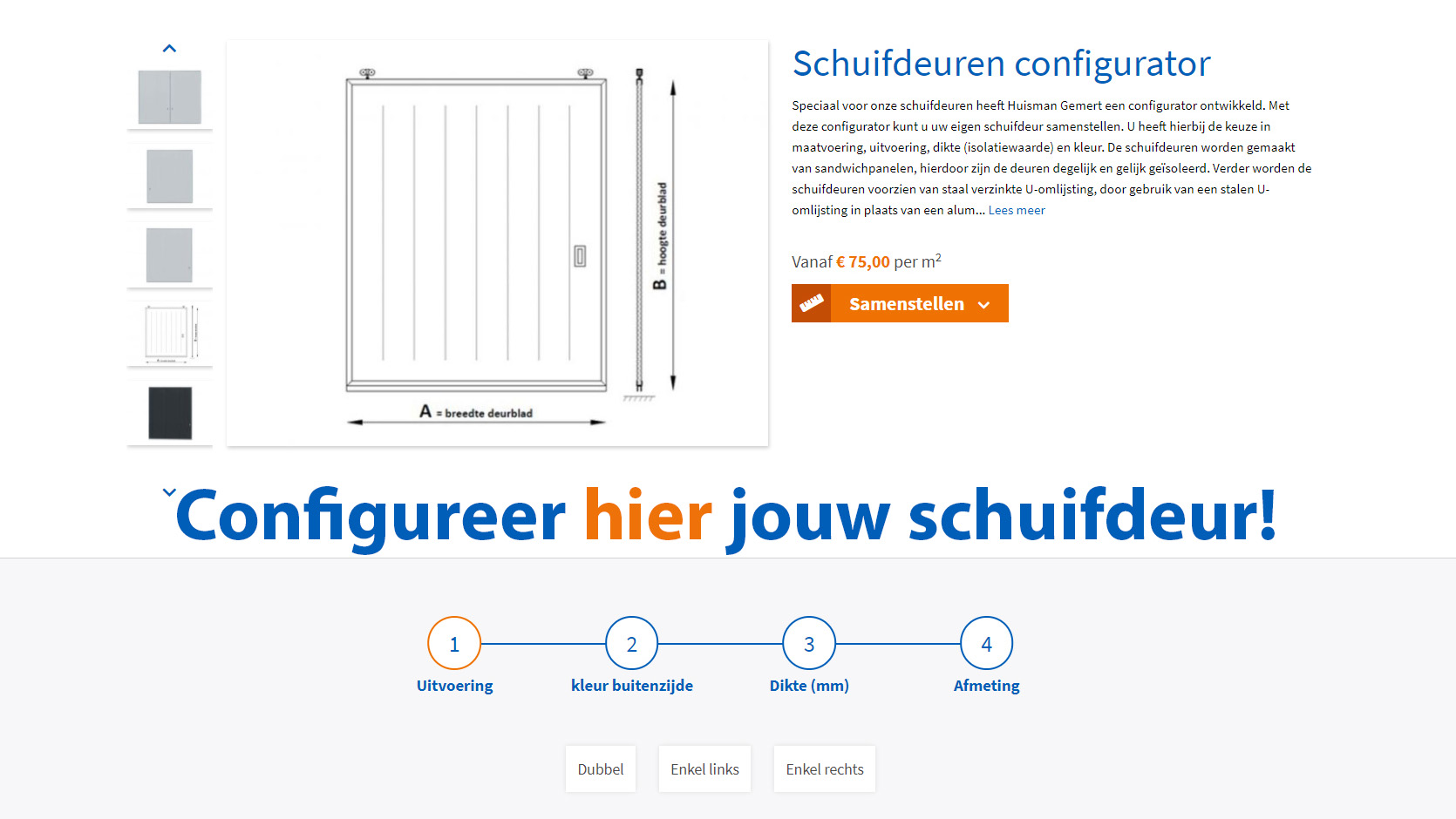 Schuifdeuren configurator Schuifdeuren configurator
